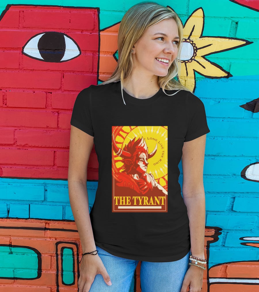 The Tyrant Long Live The King Anime Warrior With Horns Royal Sunburst T-Shirt