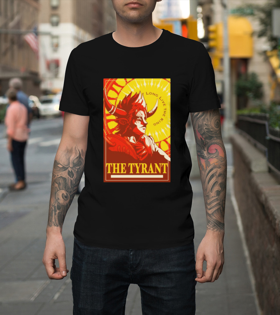 The Tyrant Long Live The King Anime Warrior With Horns Royal Sunburst T-Shirt