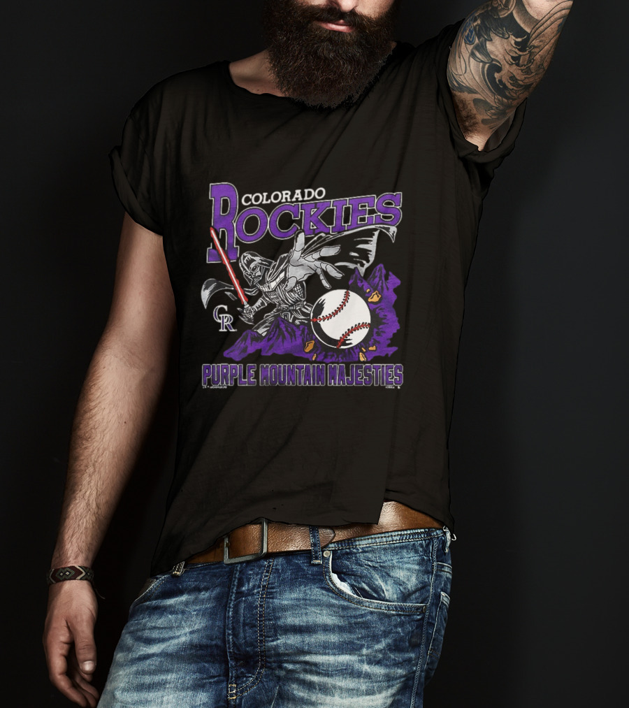 Colorado Rockies Purple Mountain Majesties Star Wars Baseball T-Shirt