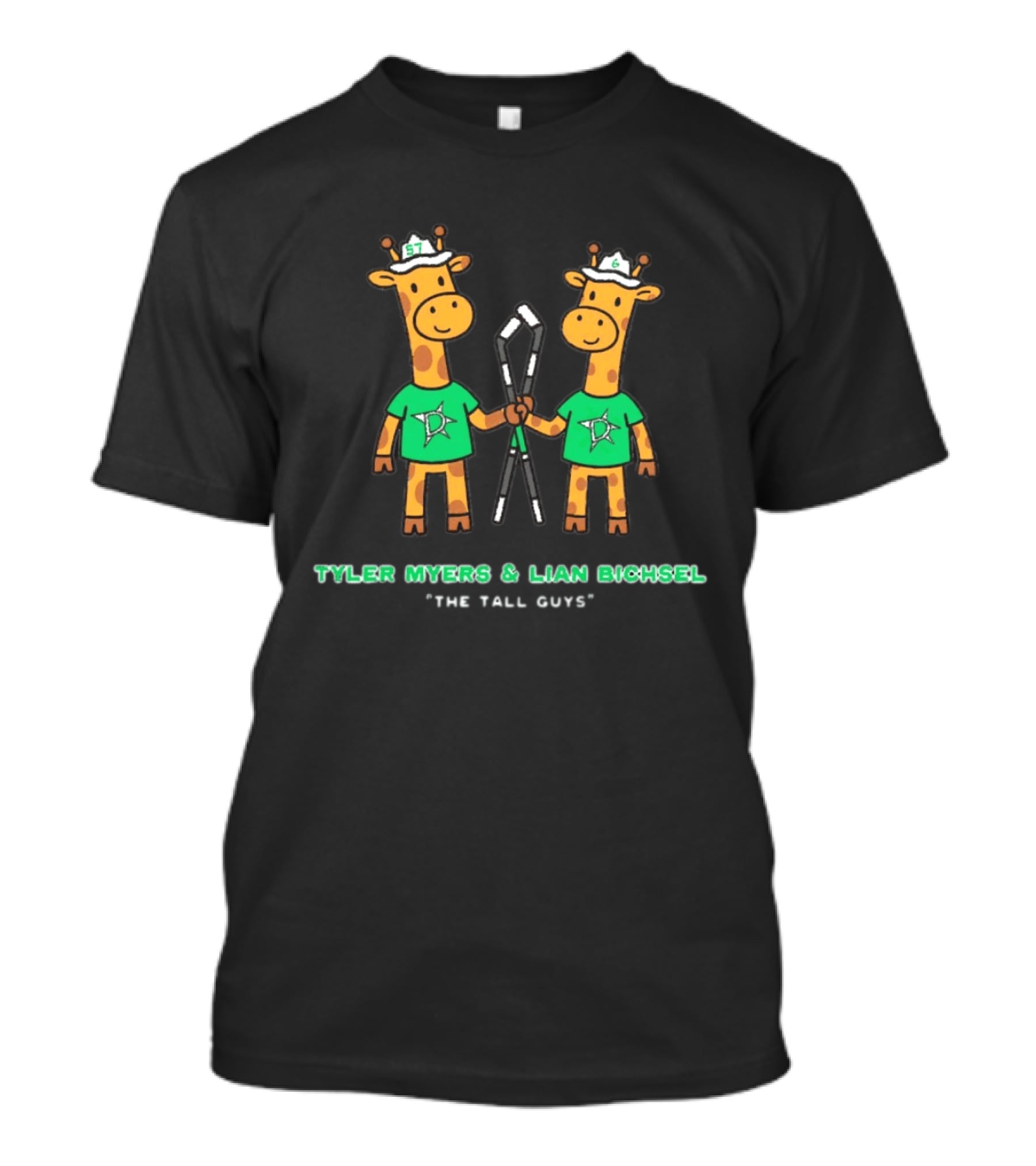Tyler Myers Lian Bichsel The Tall Guys Dallas Stars Giraffes Hockey T-Shirt