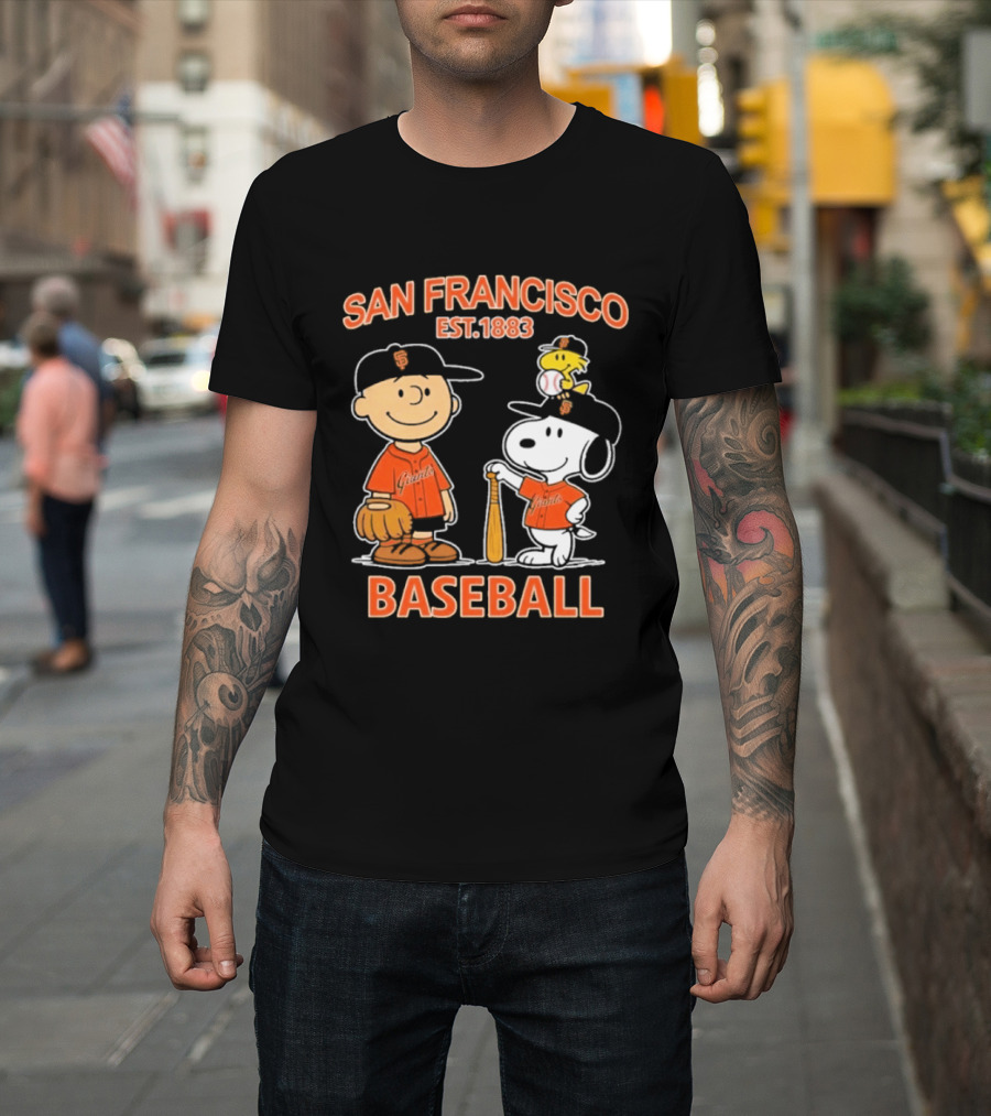 San Francisco Est 1883 Snoopy Baseball Charlie Brown Giants T-Shirt