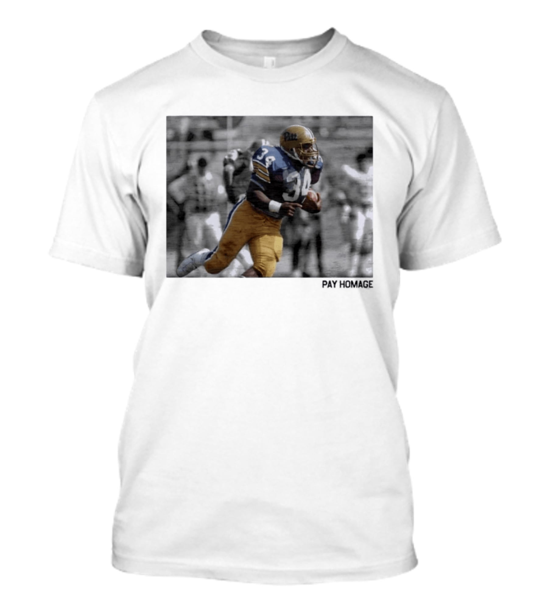 Pitt Panthers Craig Ironhead Heyward Pay Homage Sports Legend 34 T-Shirt