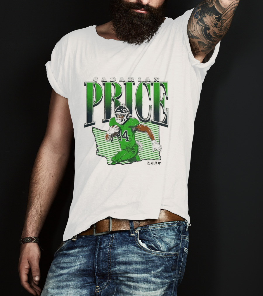 Jadarian Price 24 Green Football Graphic Remix T-Shirt