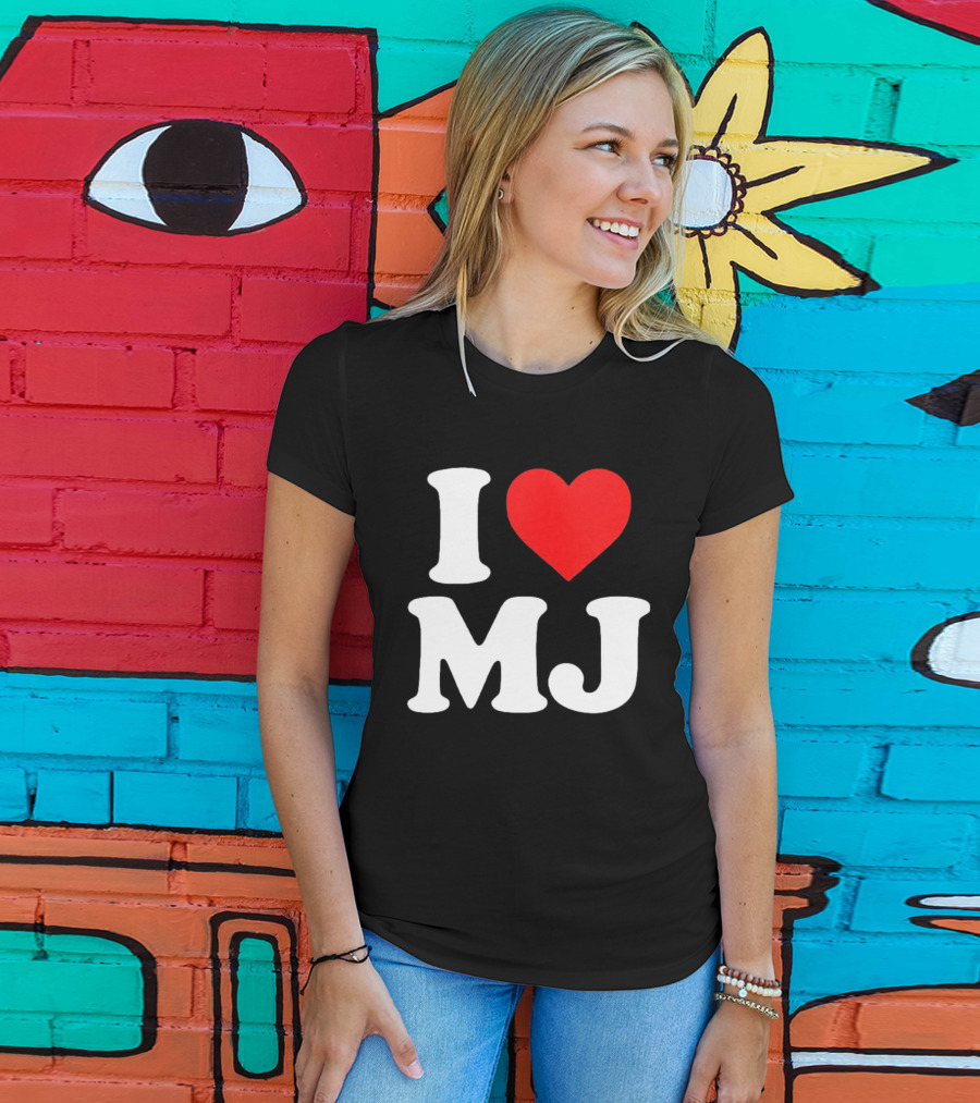 I Love MJ Red Heart T-Shirt