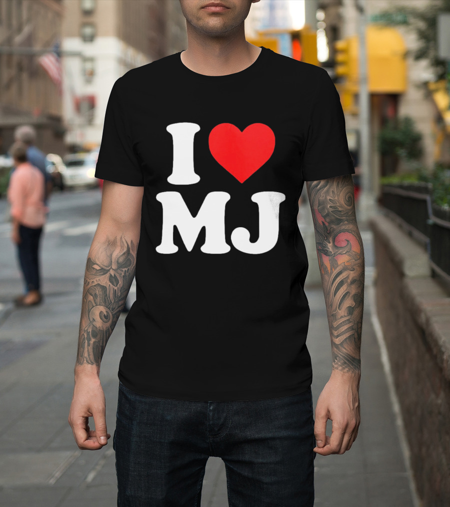 I Love MJ Red Heart T-Shirt