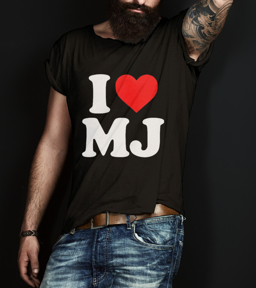 I Love MJ Red Heart T-Shirt