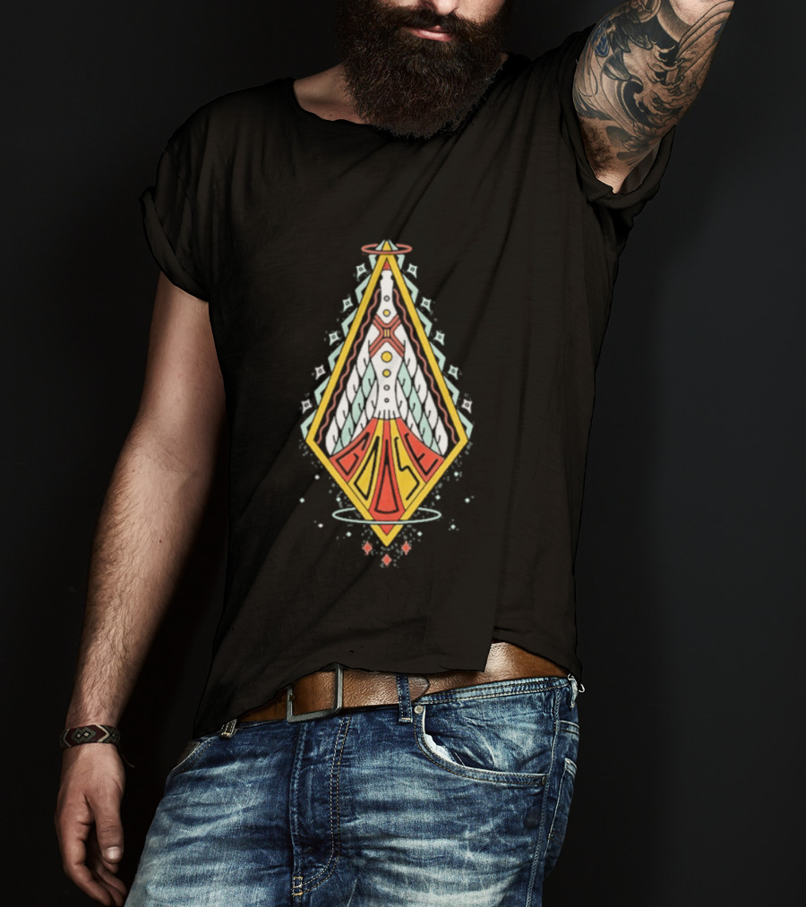 Goose Space Rocket Emblem Galactic Adventure T-Shirt