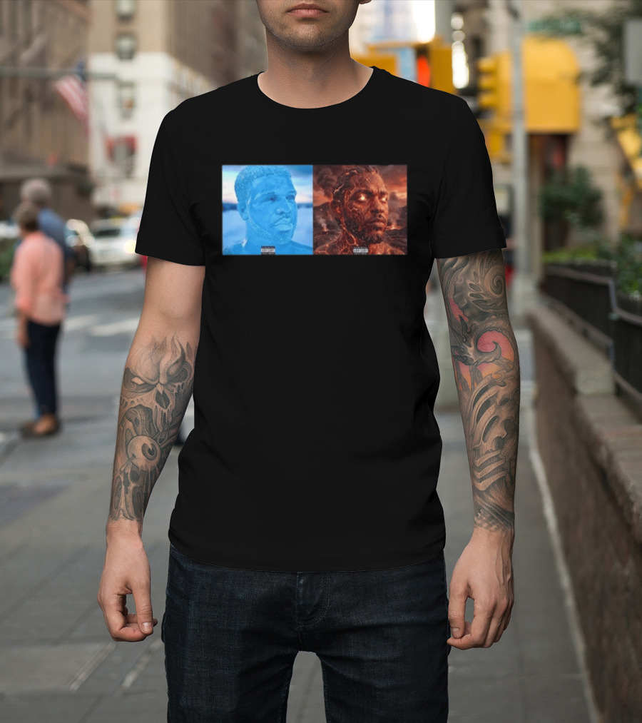 Drake Iceman Kendrick Lamar Fireman Album Cover Mashup T-Shirt
