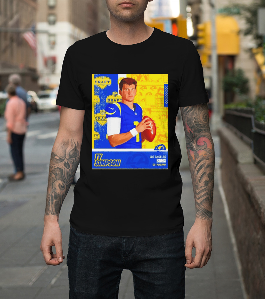 Ty Simpson Los Angeles Rams NFL Draft 2026 Quarterback Alabama T-Shirt
