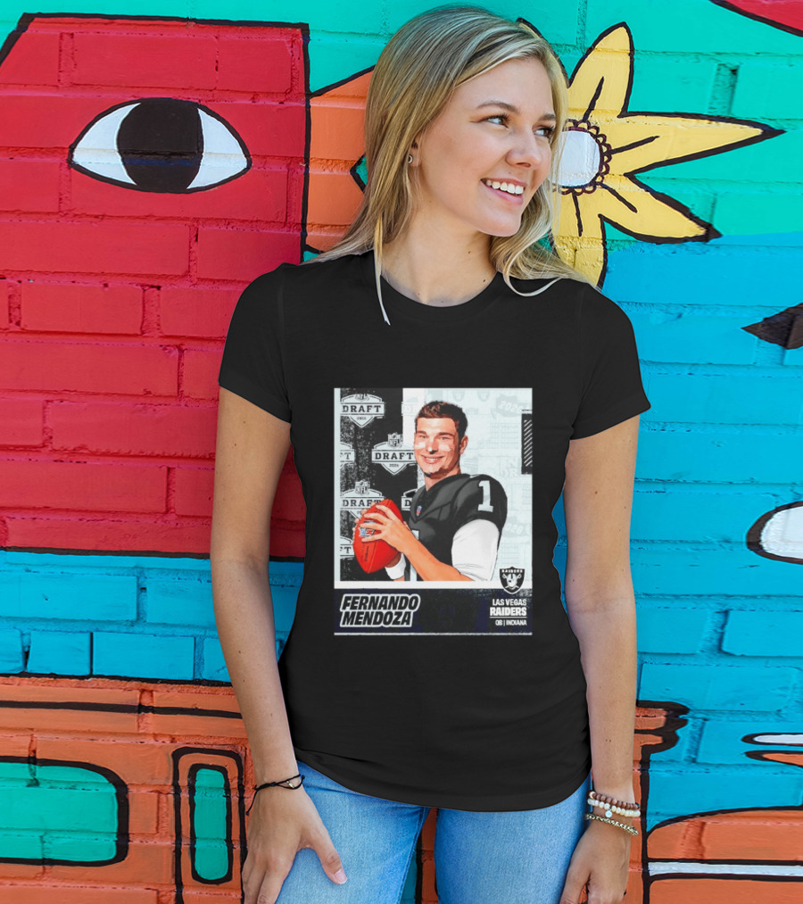 Fernando Mendoza Las Vegas Raiders 2026 Draft QB Indiana NFL T-Shirt