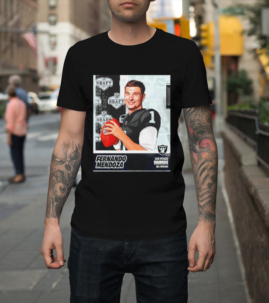 Fernando Mendoza Las Vegas Raiders 2026 Draft QB Indiana NFL T-Shirt