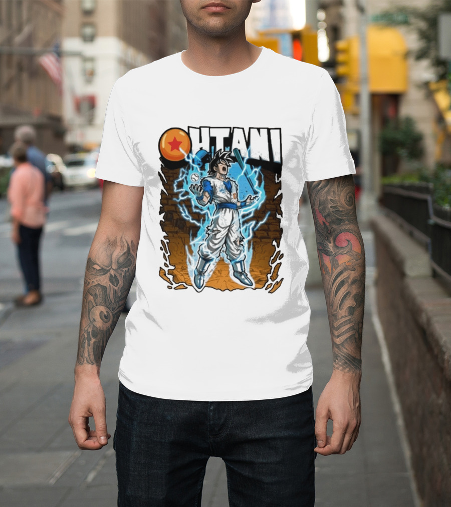 Ohtani Dragon Ball Z Power Up Saiyan Baseball Fusion T-Shirt