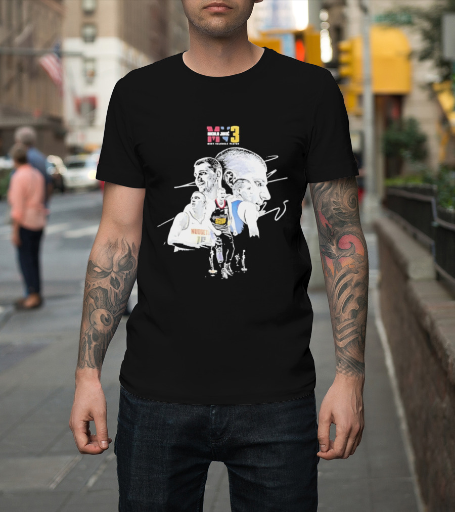 Denver Nuggets Nikola Jokic 3 MVP Basketball Art NBA 15 T-Shirt