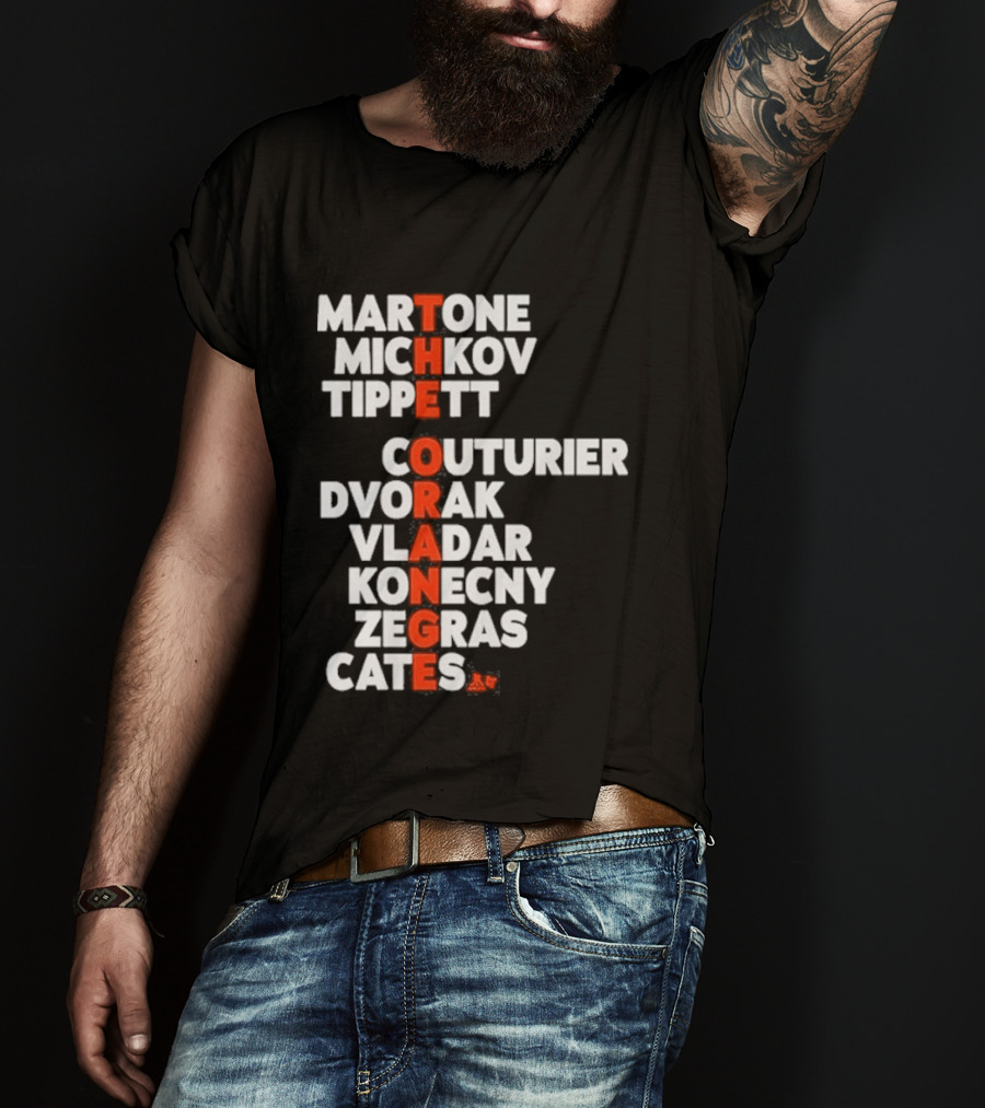 Philadelphia Hockey Martone Michkov Tippett The Orange Names Couturier Dvorak Vladar Konecny Zegras Cates T-Shirt