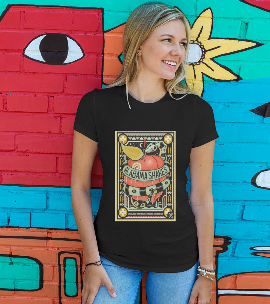 Alabama Shakes April 24 2026 Synovus Bank Amphitheater Chastain Park Atlanta Snake And Apple T-Shirt