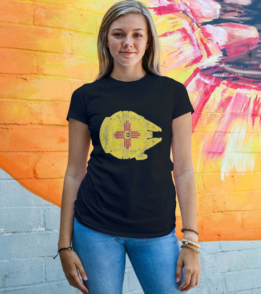 New Mexico Zia Symbol On Millennium Falcon Starship T-Shirt
