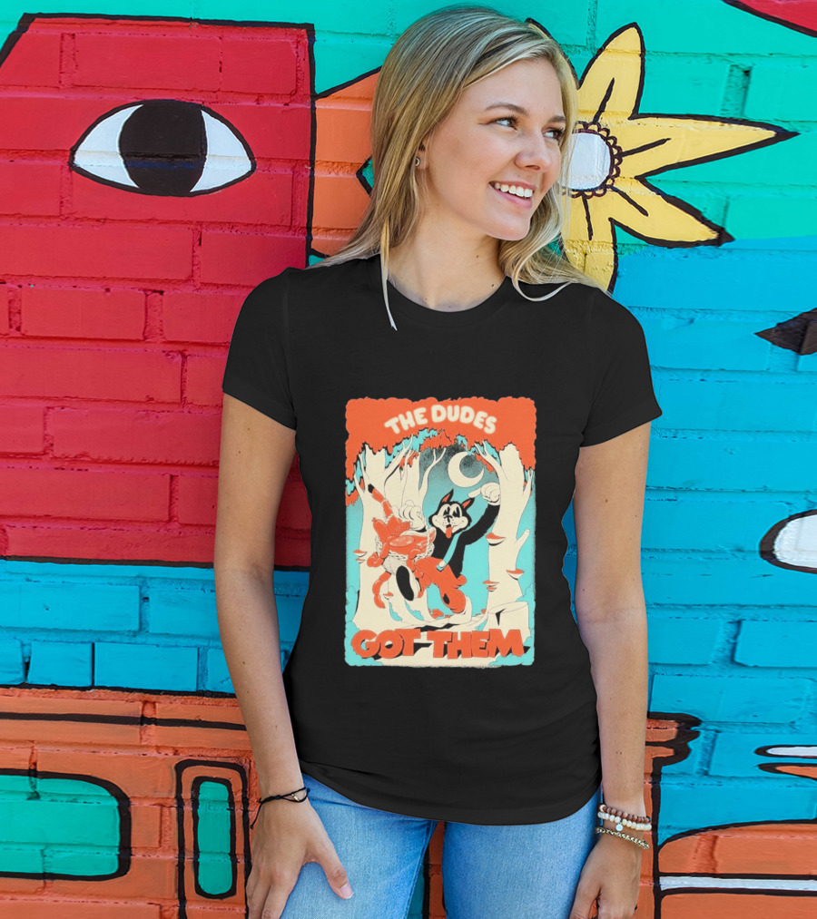 The Dudes Got Them Big Black Wolf In Forest Adventure T-Shirt