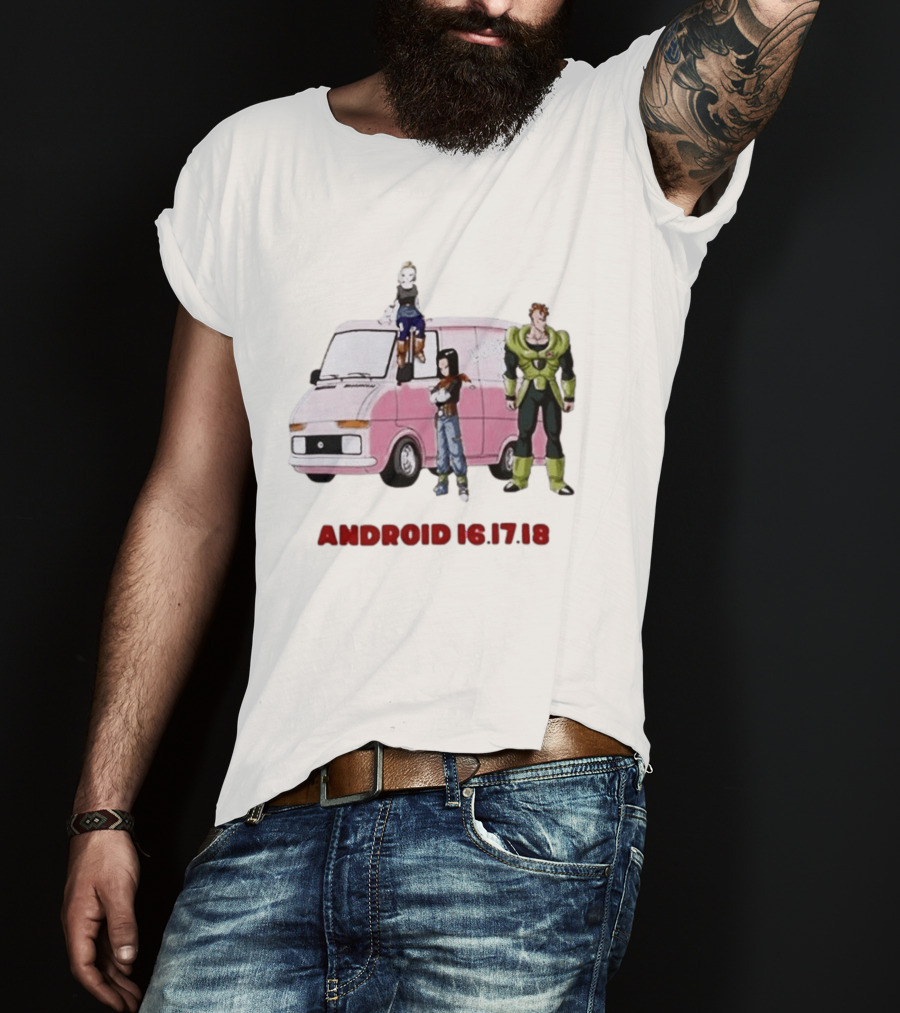 Dragon Ball Z Android 16 17 18 Pink Van Scene T-Shirt
