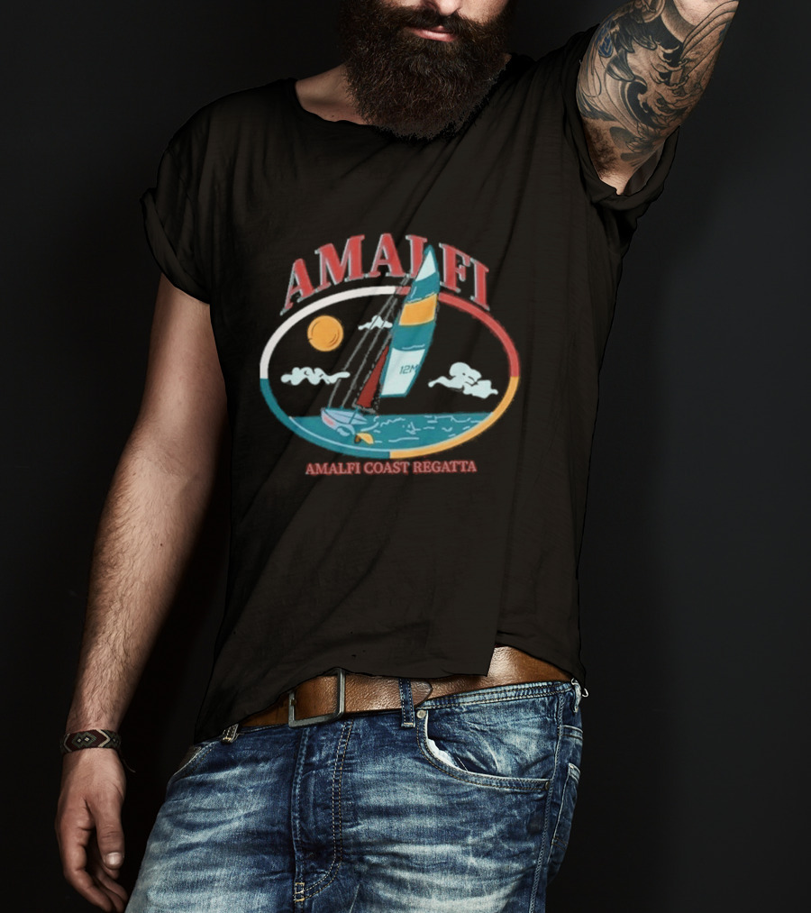 Amalfi Coast Regatta 12M Sailboat Sun And Sea T-Shirt