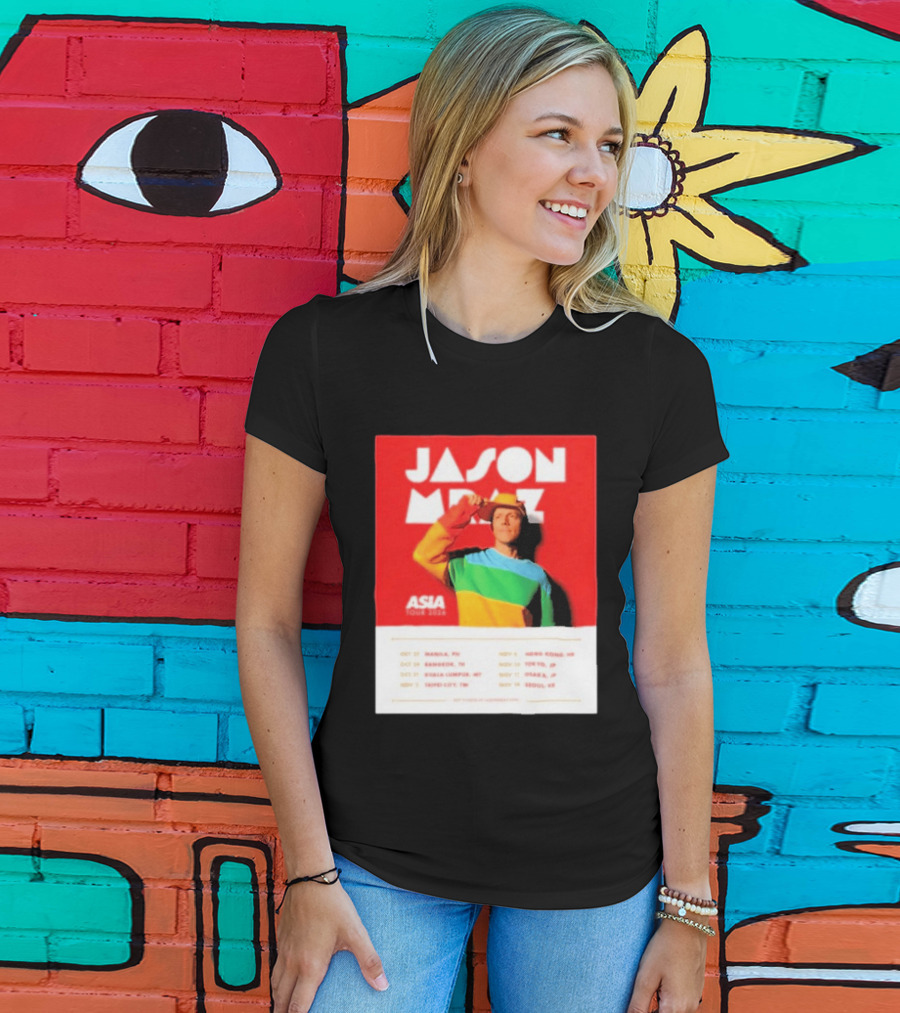Jason Mraz Asia Tour Manila Bangkok Kuala Lumpur Taipei Hong Kong Tokyo Osaka Seoul 2026 T-Shirt