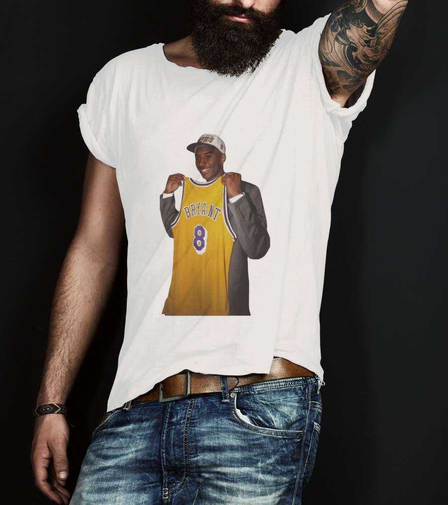 Bryant 8 Lakers Jersey Iconic Kobe Image T-Shirt