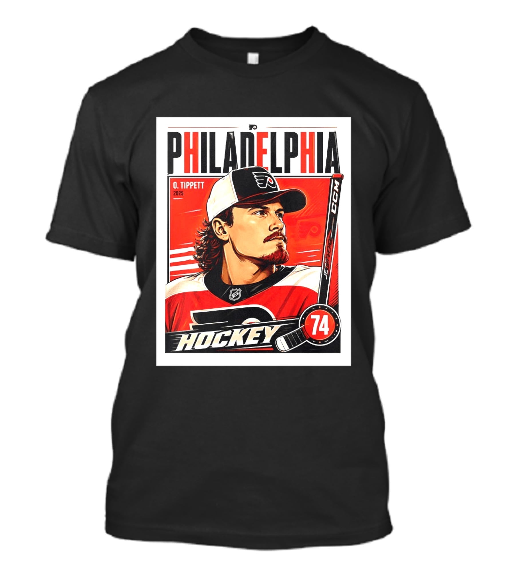 Owen Tippett 74 Philadelphia Flyers Hockey Vintage Style 2025 T-Shirt