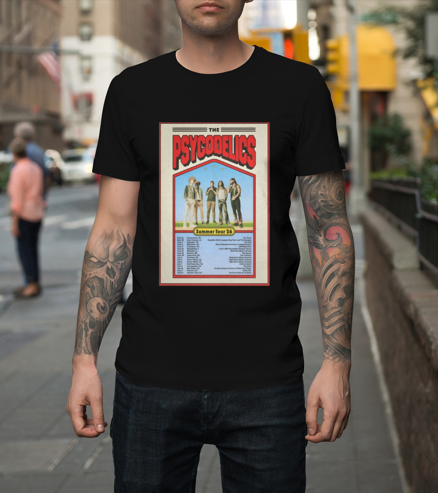 The Psycodelics Summer Tour 26 Concert Dates And Locations T-Shirt