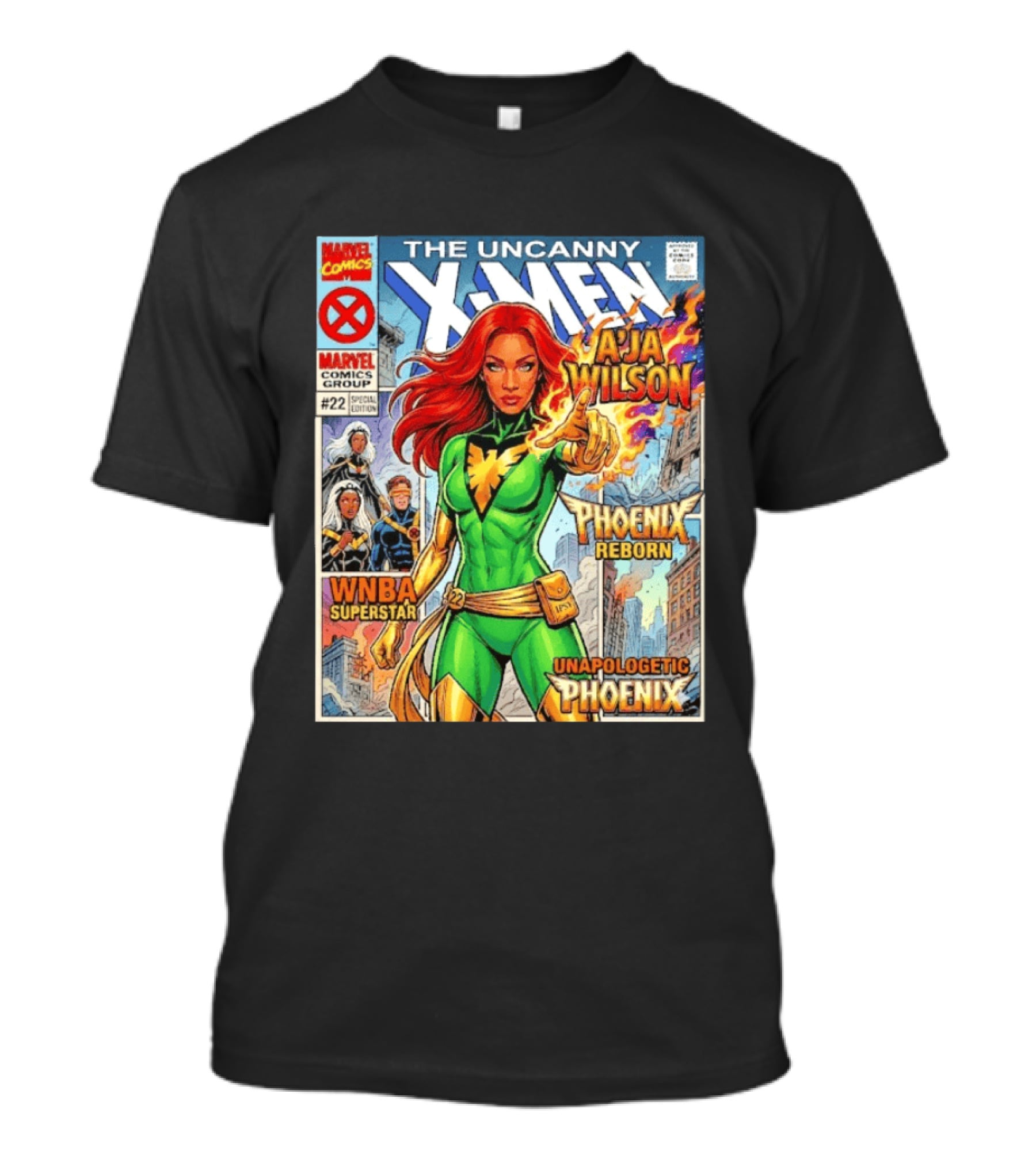 The Uncanny X Men A'Ja Wilson Phoenix Reborn WNBA Superstar Unapologetic Phoenix Comic T-Shirt