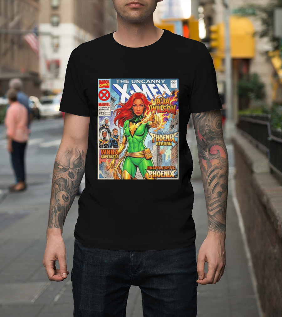 The Uncanny X Men A'Ja Wilson Phoenix Reborn WNBA Superstar Unapologetic Phoenix Comic T-Shirt