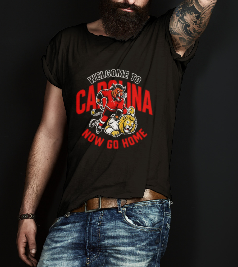 Welcome To Carolina Now Go Home Hurricanes Lion Dual Concept T-Shirt