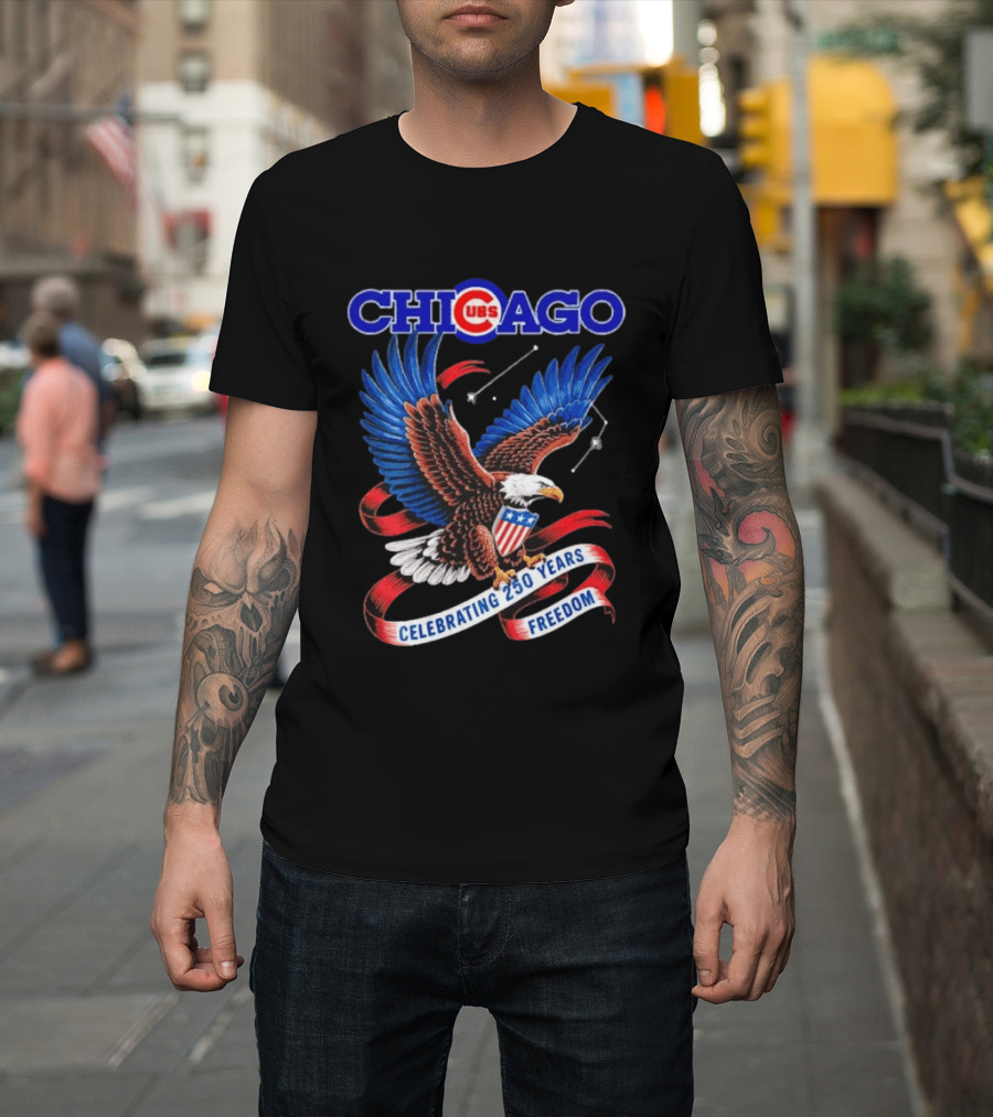 Chicago Cubs Bald Eagle Celebrating 250 Years Freedom T-Shirt