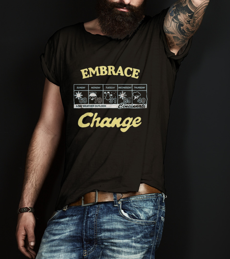 Cincinnati Embrace Change 5 Day Weather Outlook Forecast T-Shirt