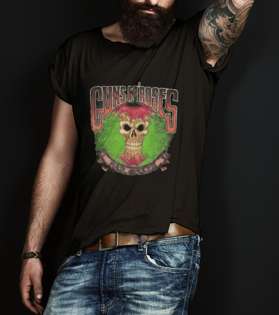 Guns N Roses Bad Apple Skull Use Your Illusion Tour 1991 1993 T-Shirt