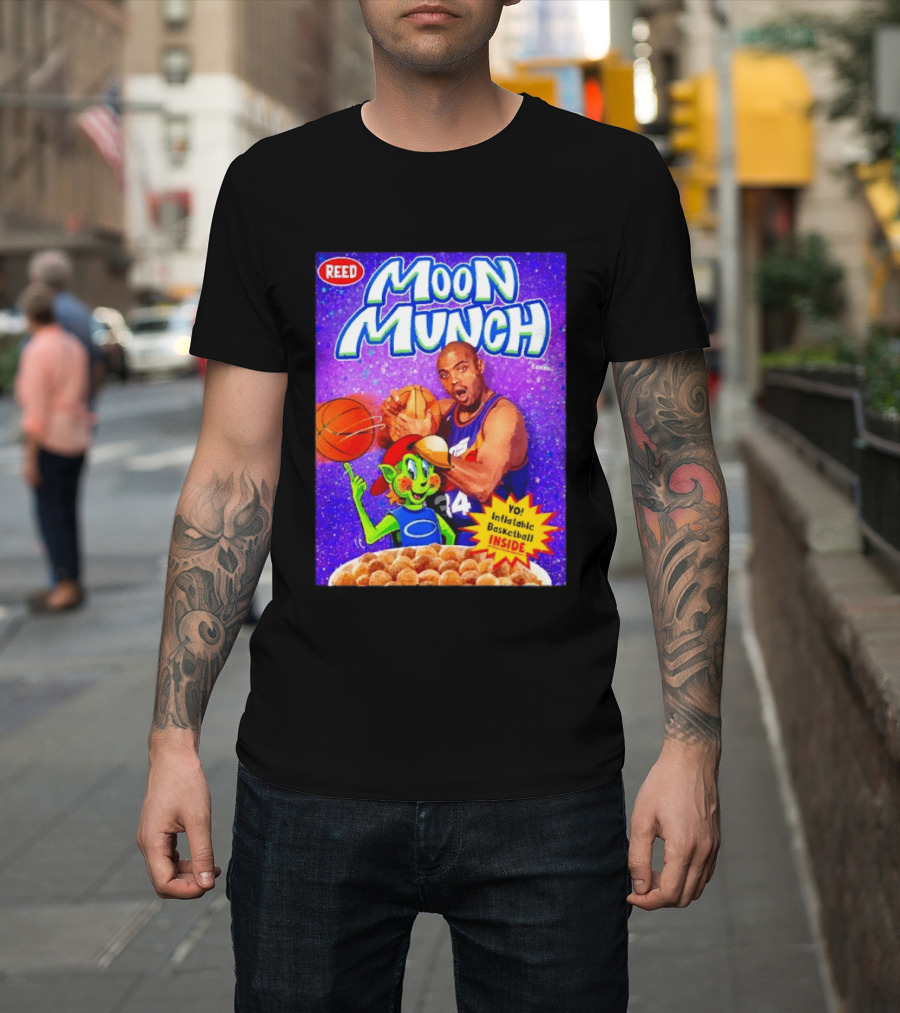 Reed Moon Munch Basketball Cereal Charles Barkley Phoenix Suns Magic T-Shirt