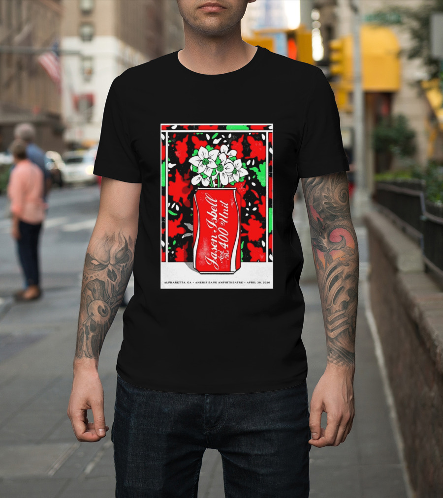 Jason Isbell And The 400 Unit Alpharetta GA Ameris Bank Amphitheatre April 28 2026 Floral Can T-Shirt