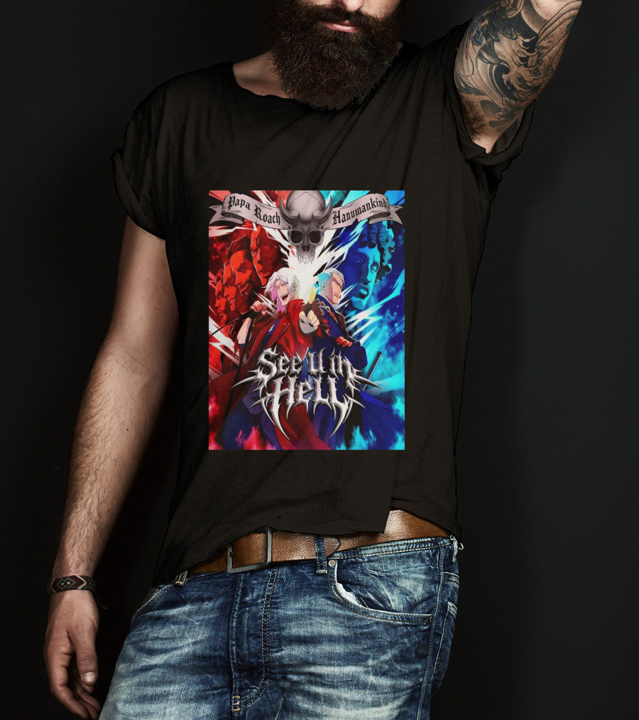 Papa Roach Hanumankind Devil May Cry Season 2 See U In Hell Song T-Shirt
