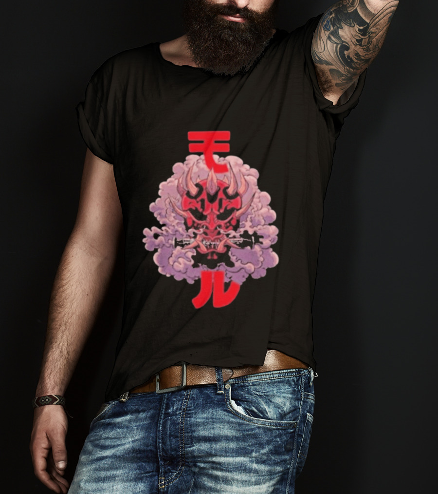 Screencrush Warrior Of Vengeance Oni Mask Kanji T-Shirt