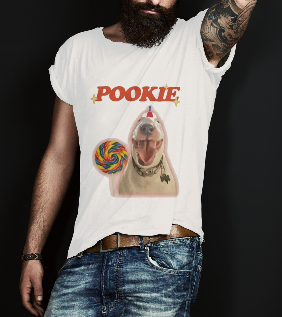 MisterMainer Pookie Bull Terrier Dog With Lollipop T-Shirt