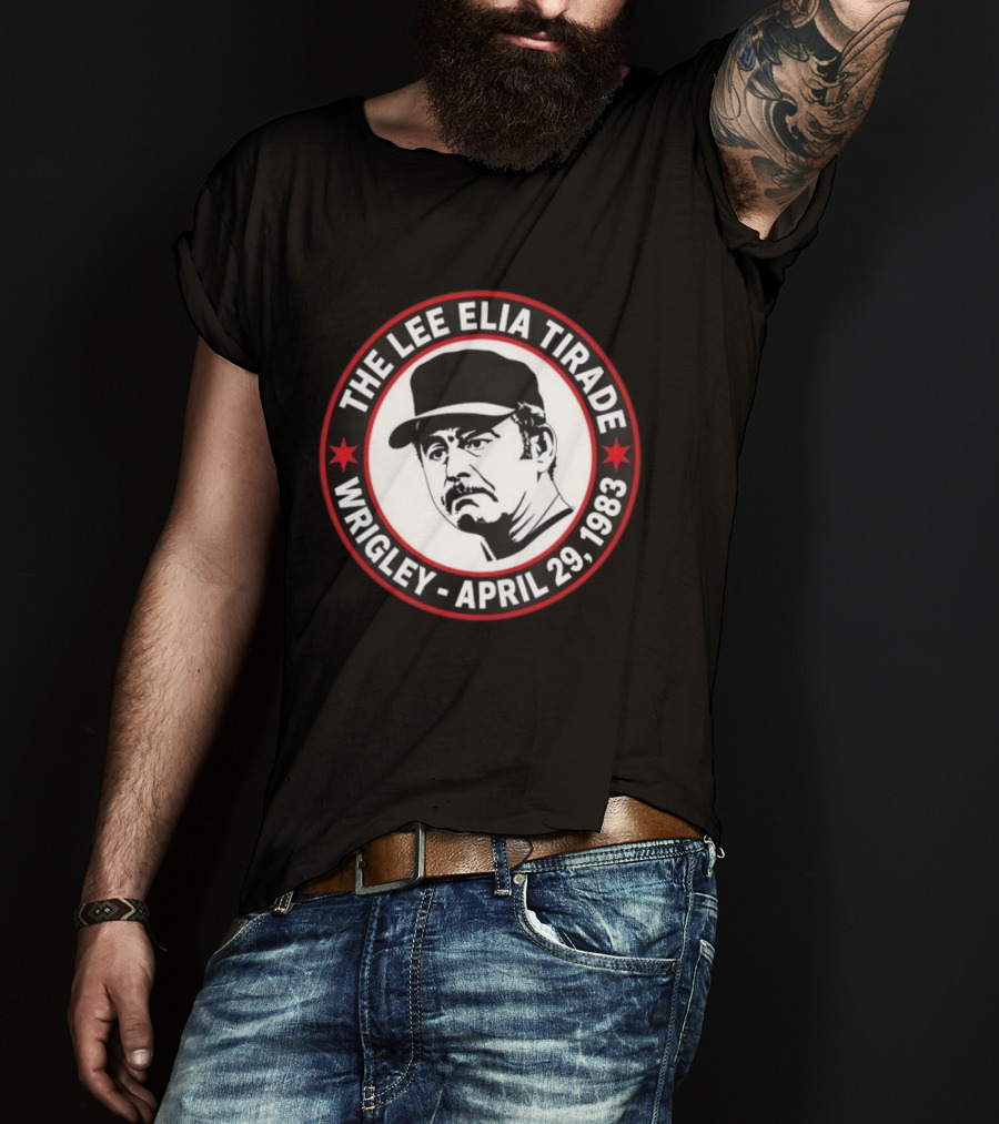 The Lee Elia Tirade Wrigley April 29 1983 Circular Badge With Baseball Cap T-Shirt