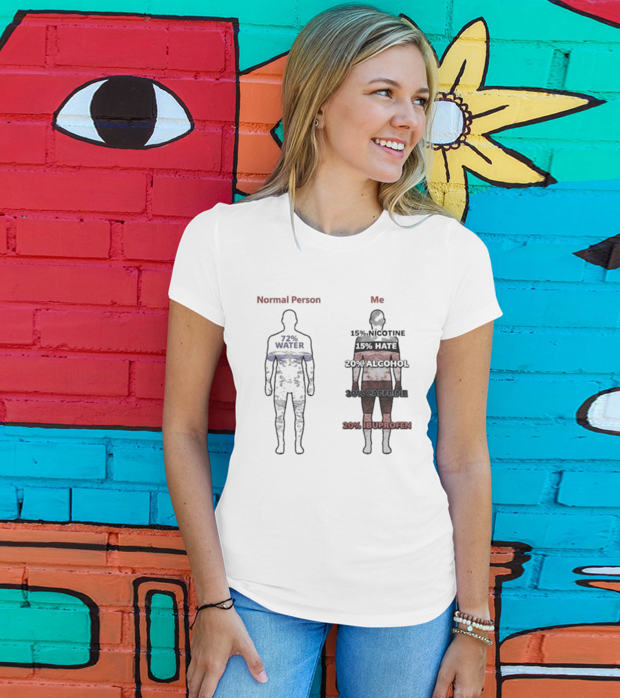 Normal Person Water Versus Me Hate Alcohol Ibuprofen T-Shirt