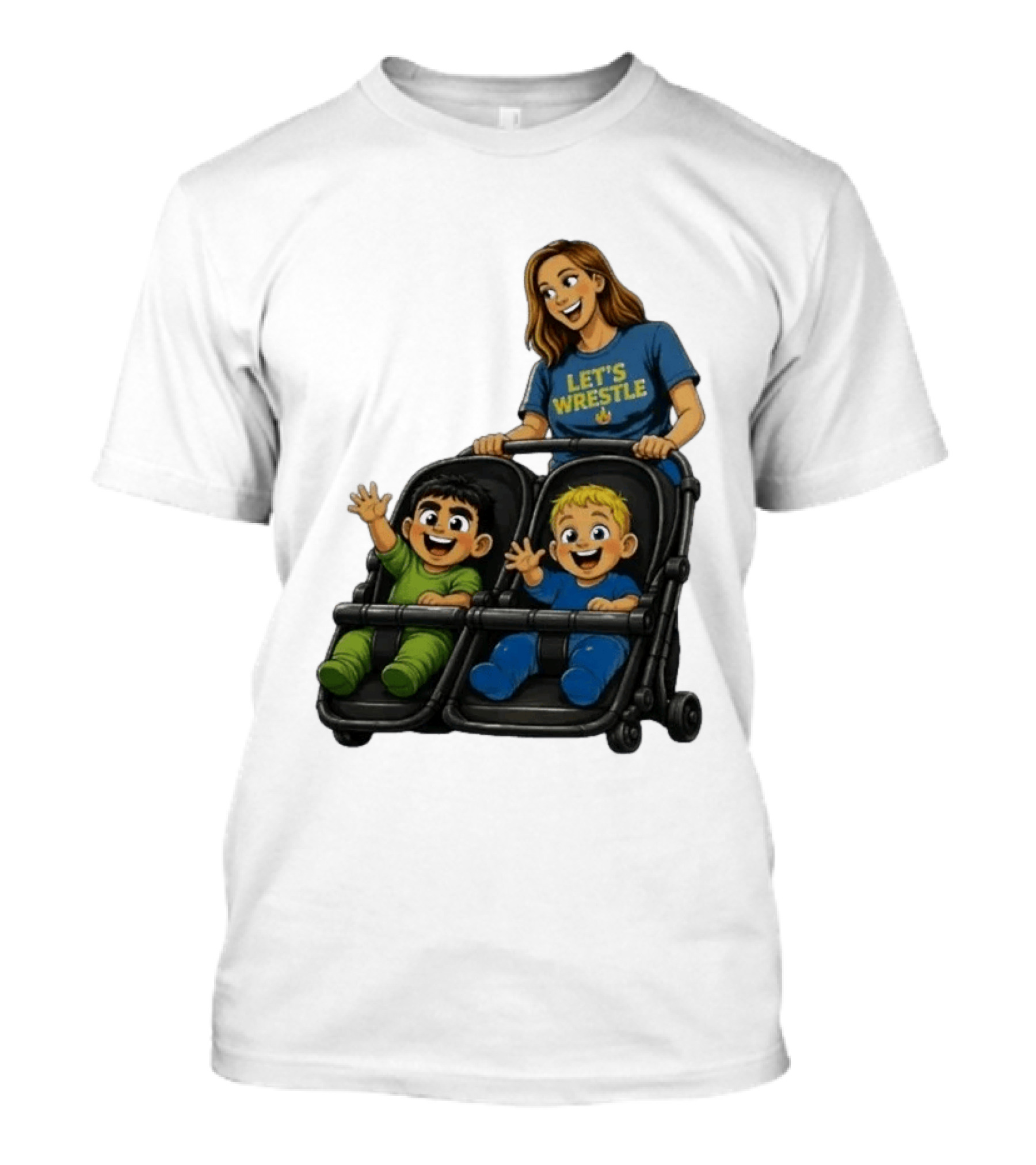 Pro Wrestling Tees Let's Wrestle Mother Lareesa Double Stroller Kids T-Shirt