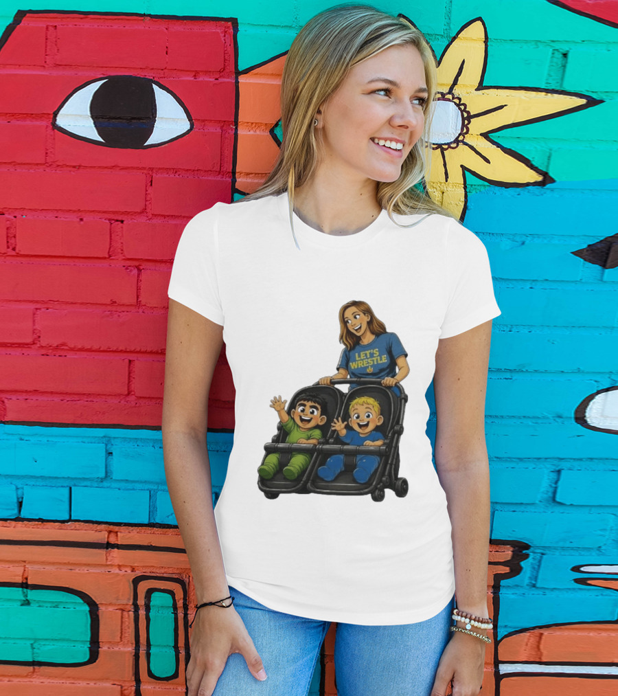 Pro Wrestling Tees Let's Wrestle Mother Lareesa Double Stroller Kids T-Shirt