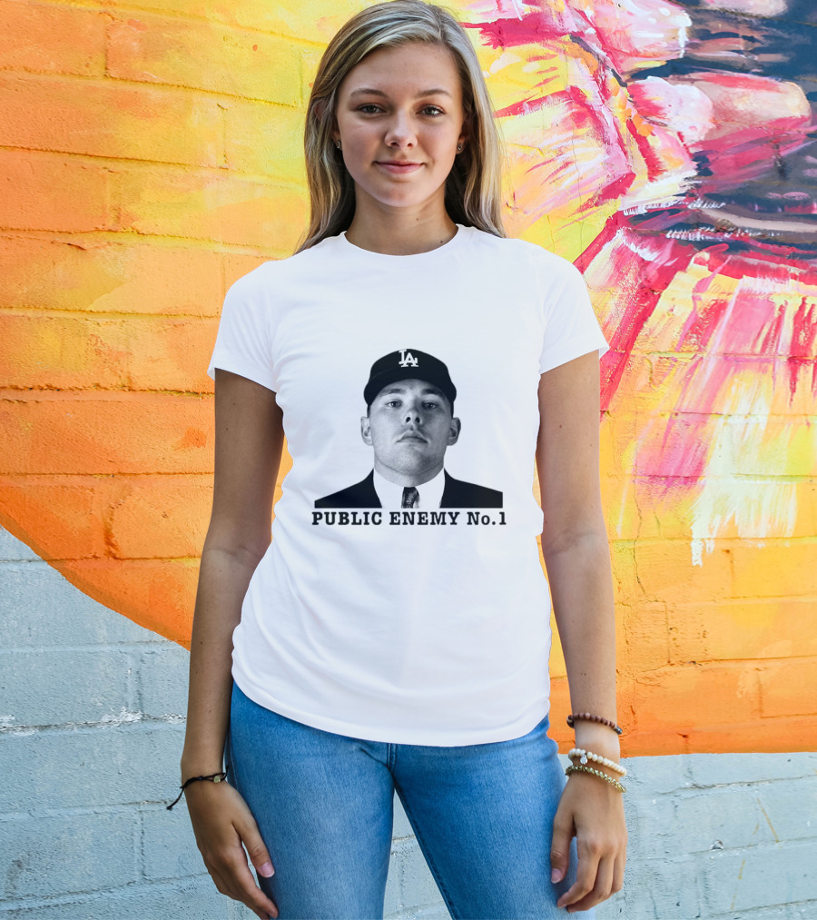 Dalton Rushing Public Enemy No 1 LA Hat Baseball T-Shirt