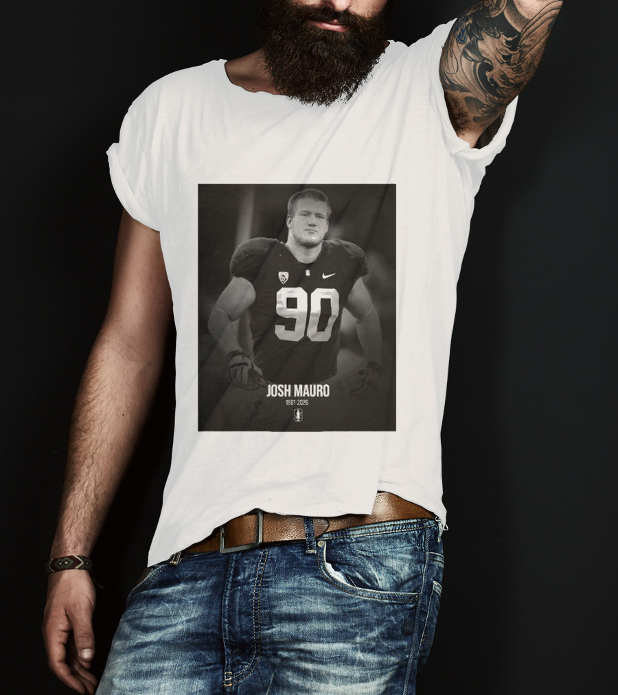 Josh Mauro 1991 2026 Stanford Football Number 90 Nike T-Shirt