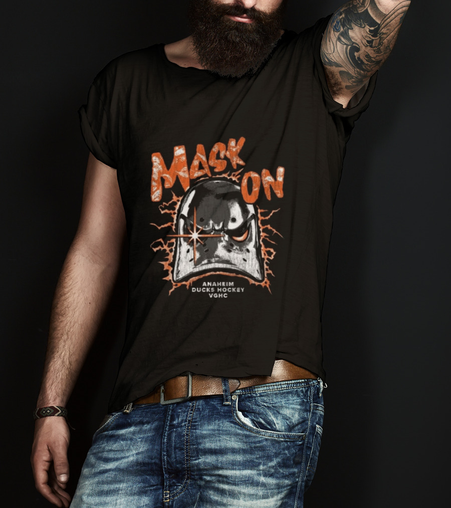 Anaheim Ducks Mask On Anaheim Ducks Hockey VGHC T-Shirt