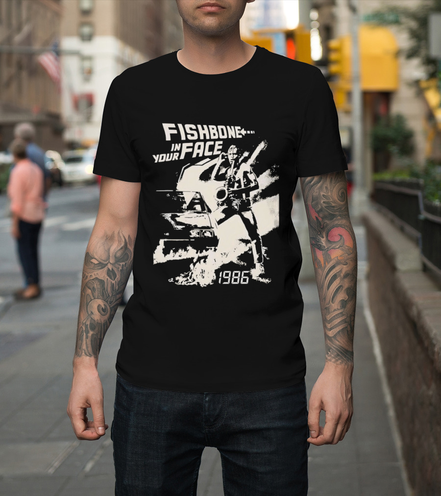Fishbone In Your Face Band Tour 1986 Vintage Aesthetic T-Shirt