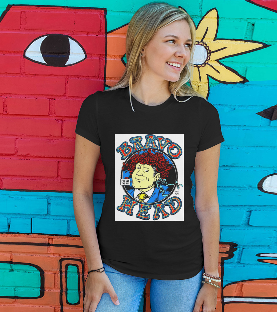 Bravo Head Boss Dog I've Got The 411 Roses T-Shirt
