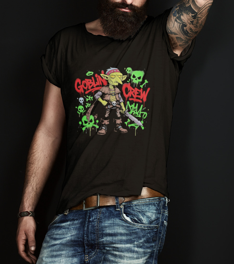 Goblin Crew Horror Skull Graffiti T-Shirt