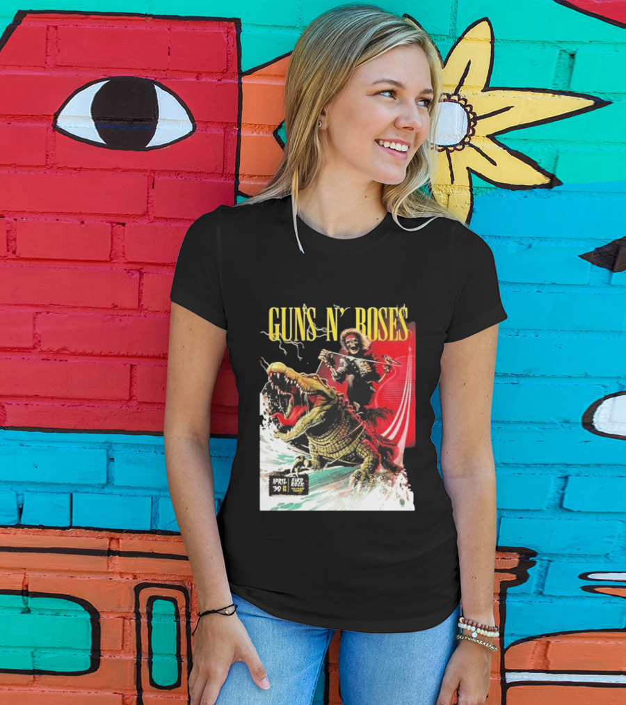 Guns N' Roses F1 Miami Grand Prix Florida 2026 Skeleton Rides Crocodile Hard Rock Live April 30 T-Shirt