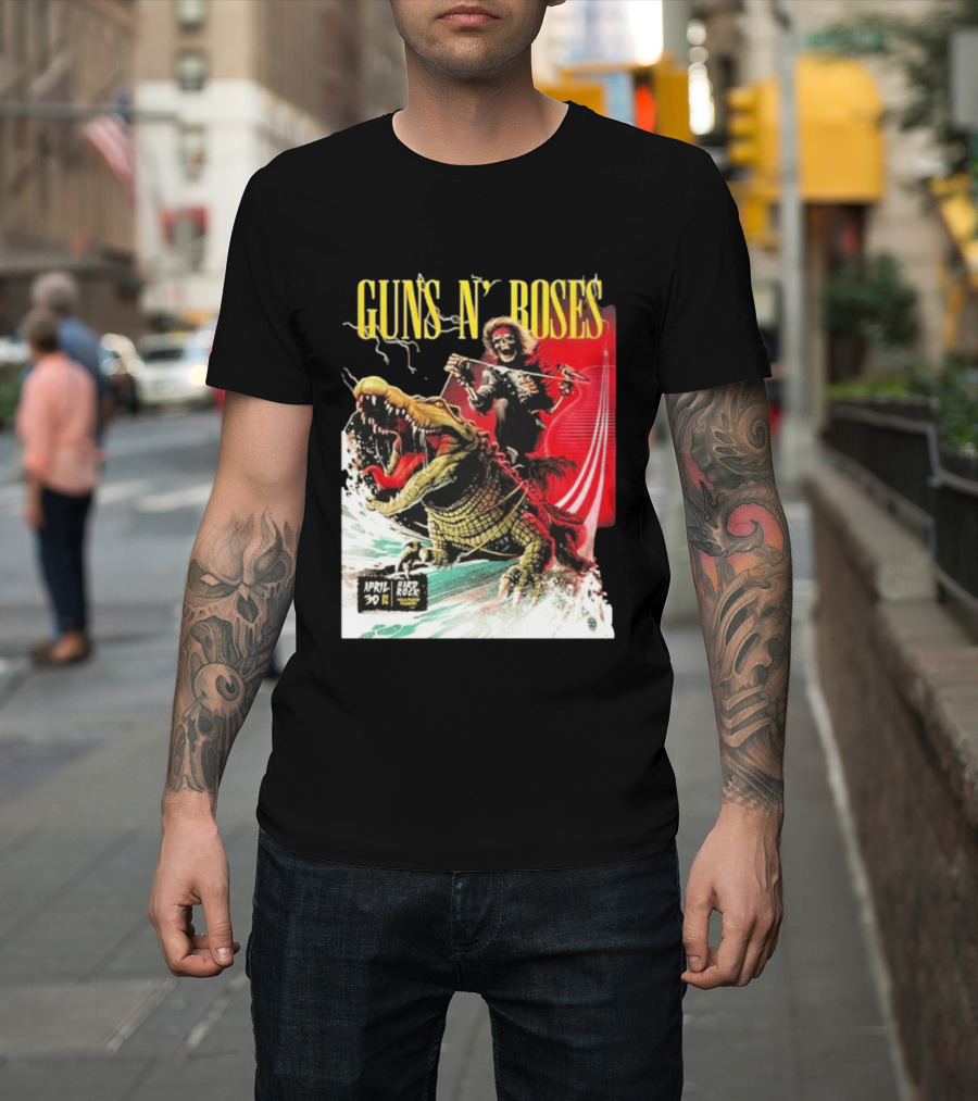 Guns N' Roses F1 Miami Grand Prix Florida 2026 Skeleton Rides Crocodile Hard Rock Live April 30 T-Shirt